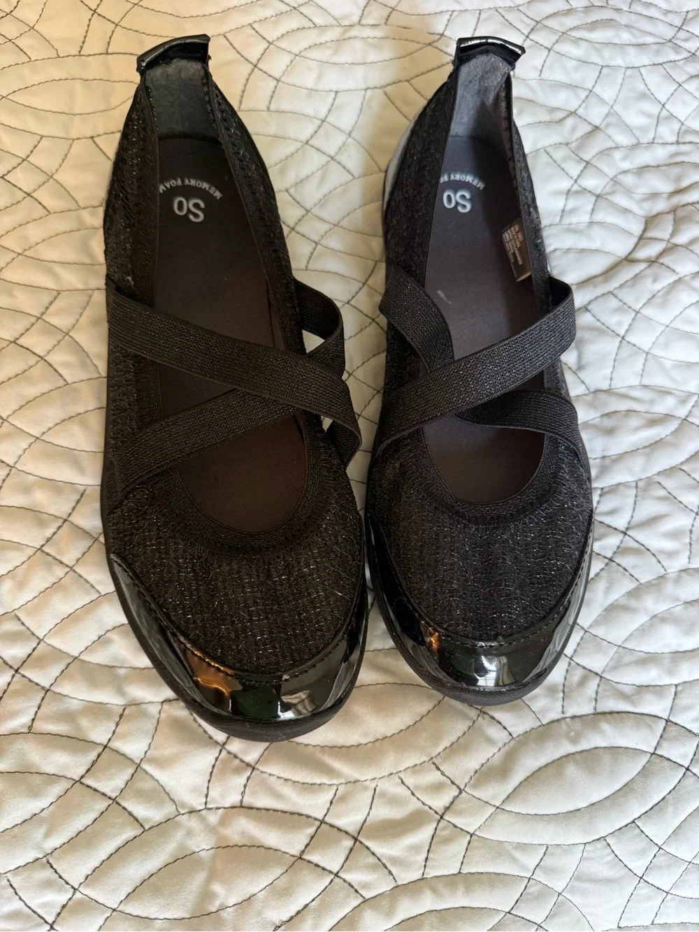 SO Black Girls' Dress Ballet Flats with Patent Toe